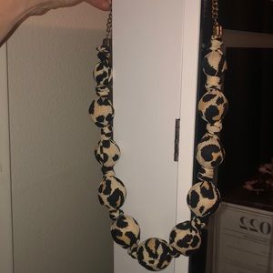Leopard print statement necklace